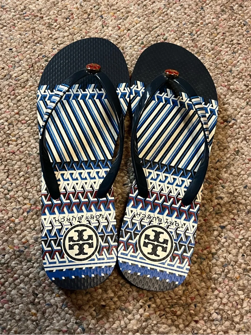 🆕 Tory Burch Geometric T Flip Flops